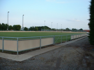 Galvanised steel spectator safety handrail, Bridgewater