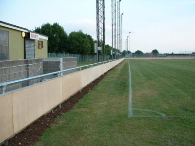 Galvanised steel spectator safety handrail, Bridgewater