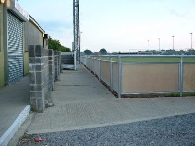 Circular steel tubular posts with galvanised steel, spectator safety handrail, Bridgewater