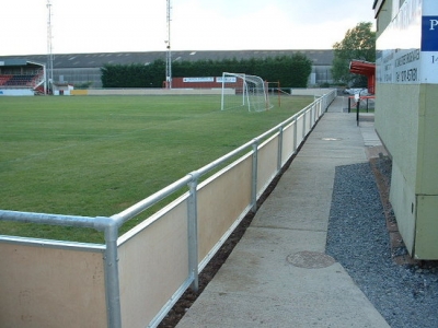 Folded stainless steel channel over the plywood, safety handrail Bridgewater