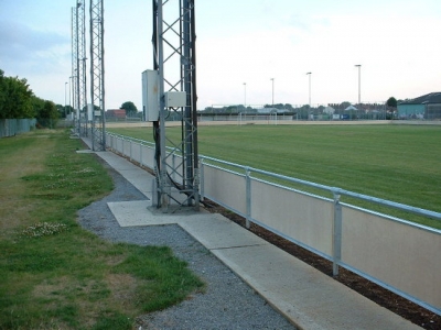 Galvanised steel spectator safety handrail, Bridgewater