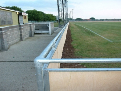 Fabricated steel spectator safety handrail, installed at Bridgewater